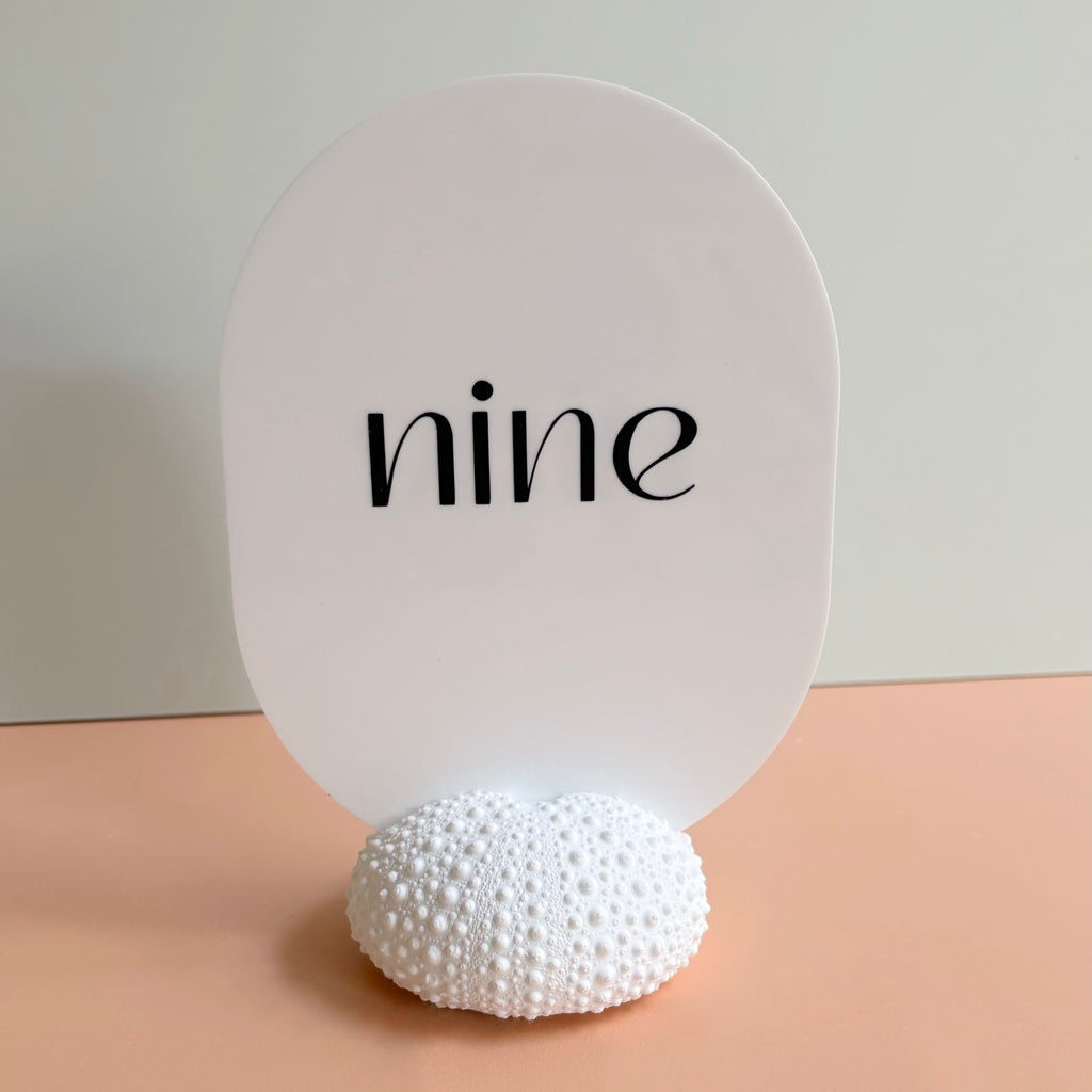 Sea Urchin table number & Photo Holder — Eco Resin | Coastal Wedding Decor