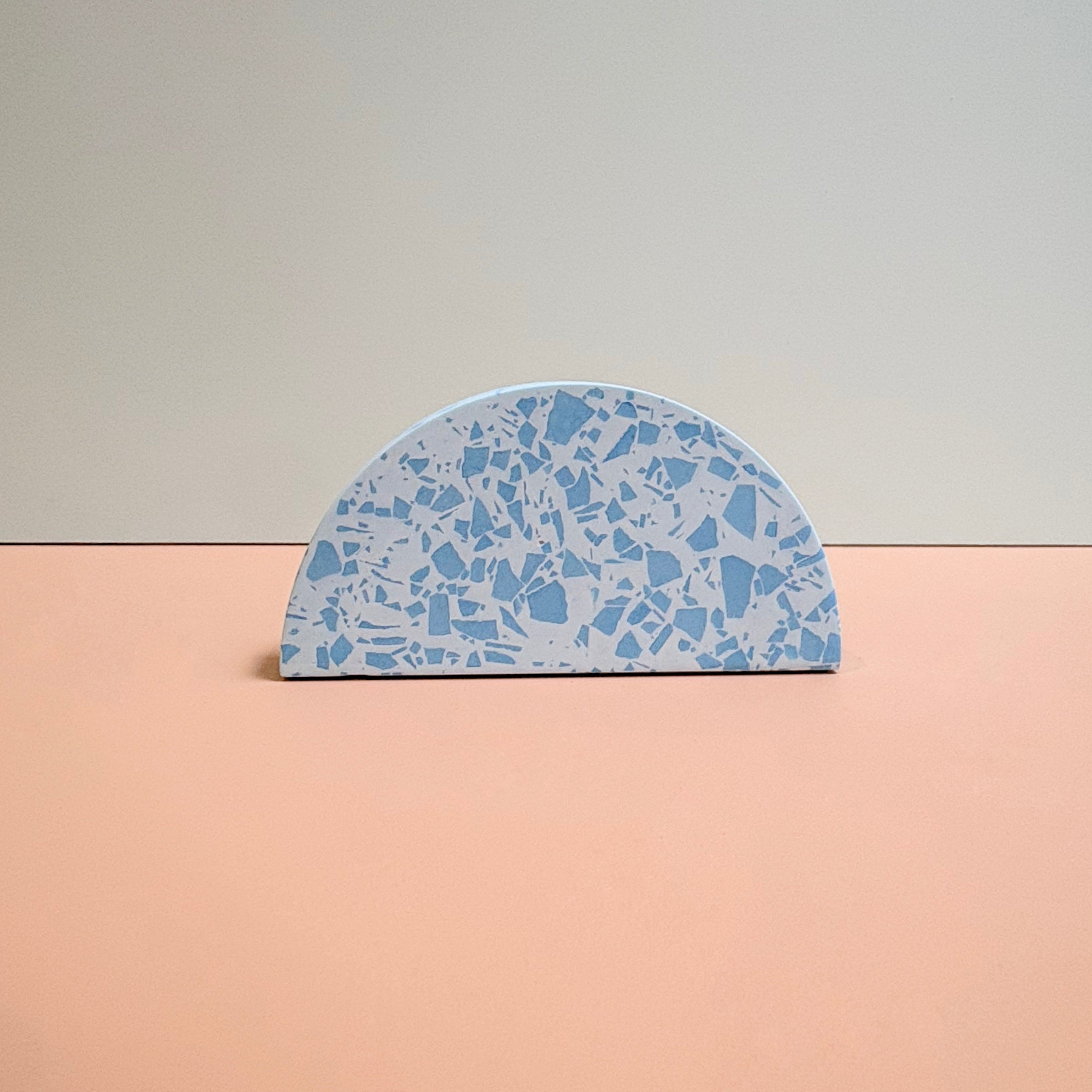 Wedding table numbers, blue terrazzo