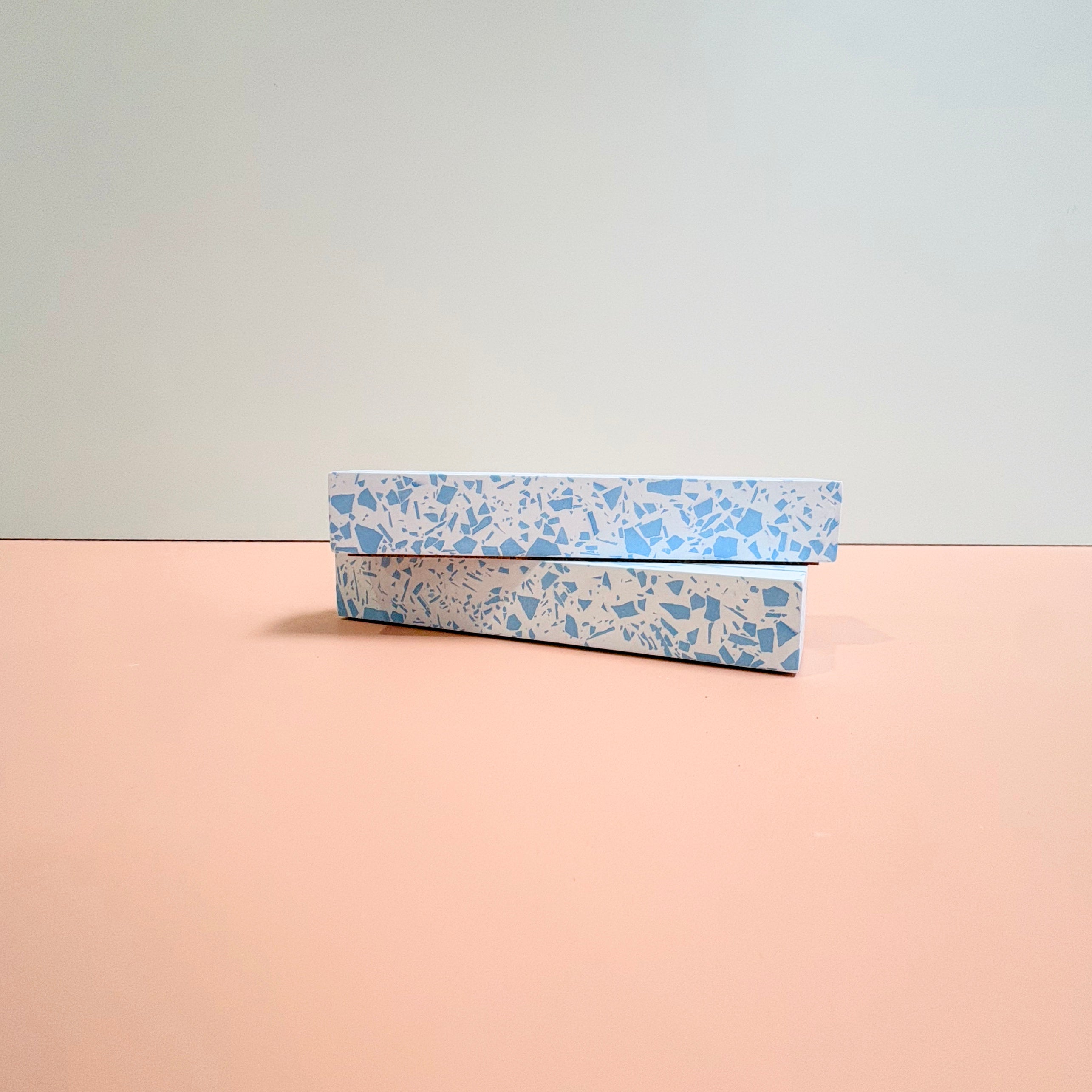 Blue Terrazzo Table Numbers – Handmade Acrylic Wedding Decor