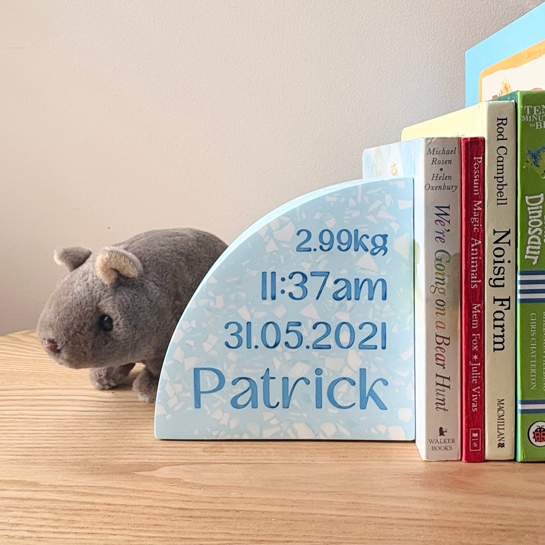Personalised Birth Details Terrazzo Bookend
