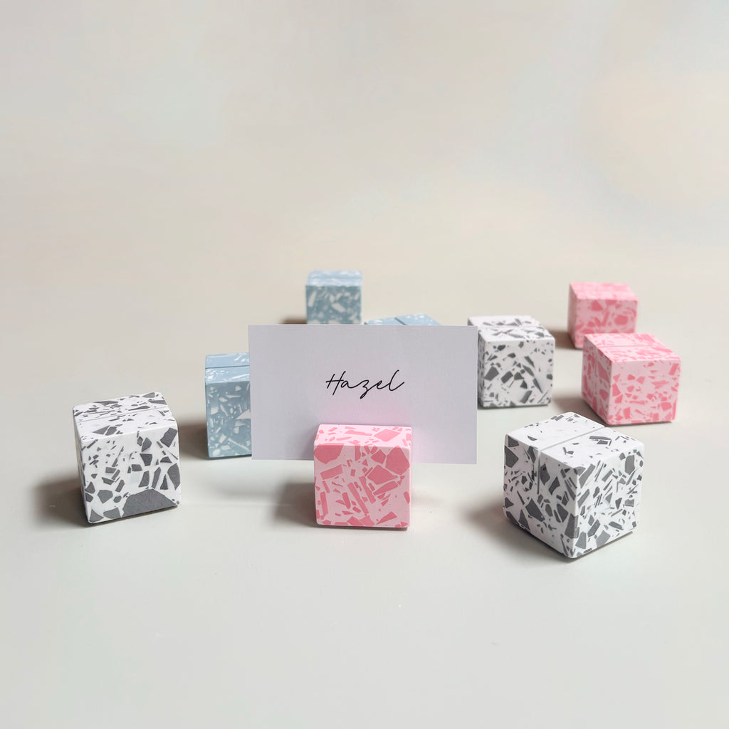 Pick your colour - Terrazzo Cube Name Card Holder