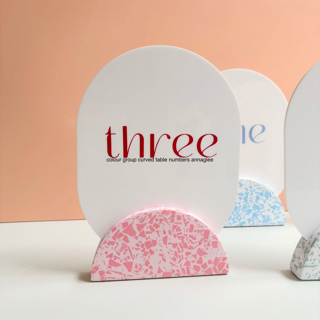 Pick your colour - Round Terrazzo table numbers