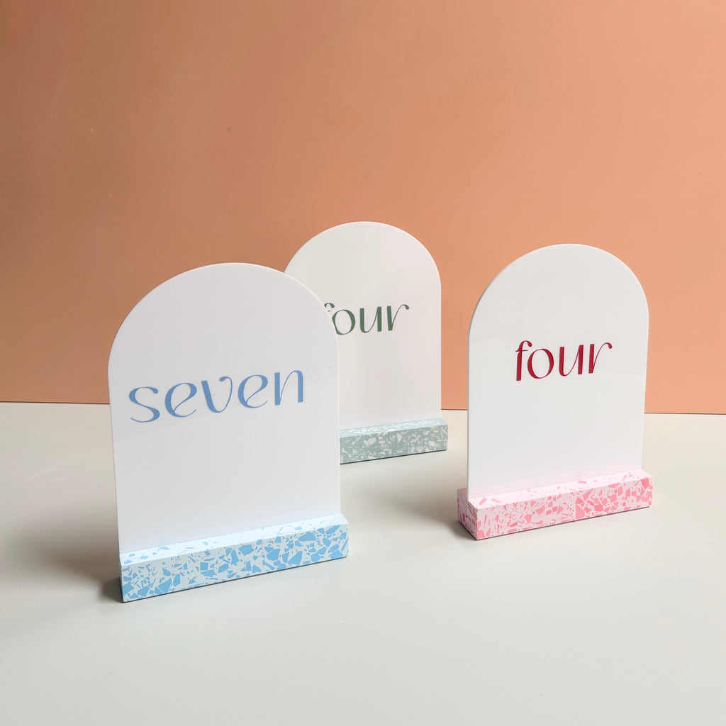 Pick your colour - Terrazzo table numbers