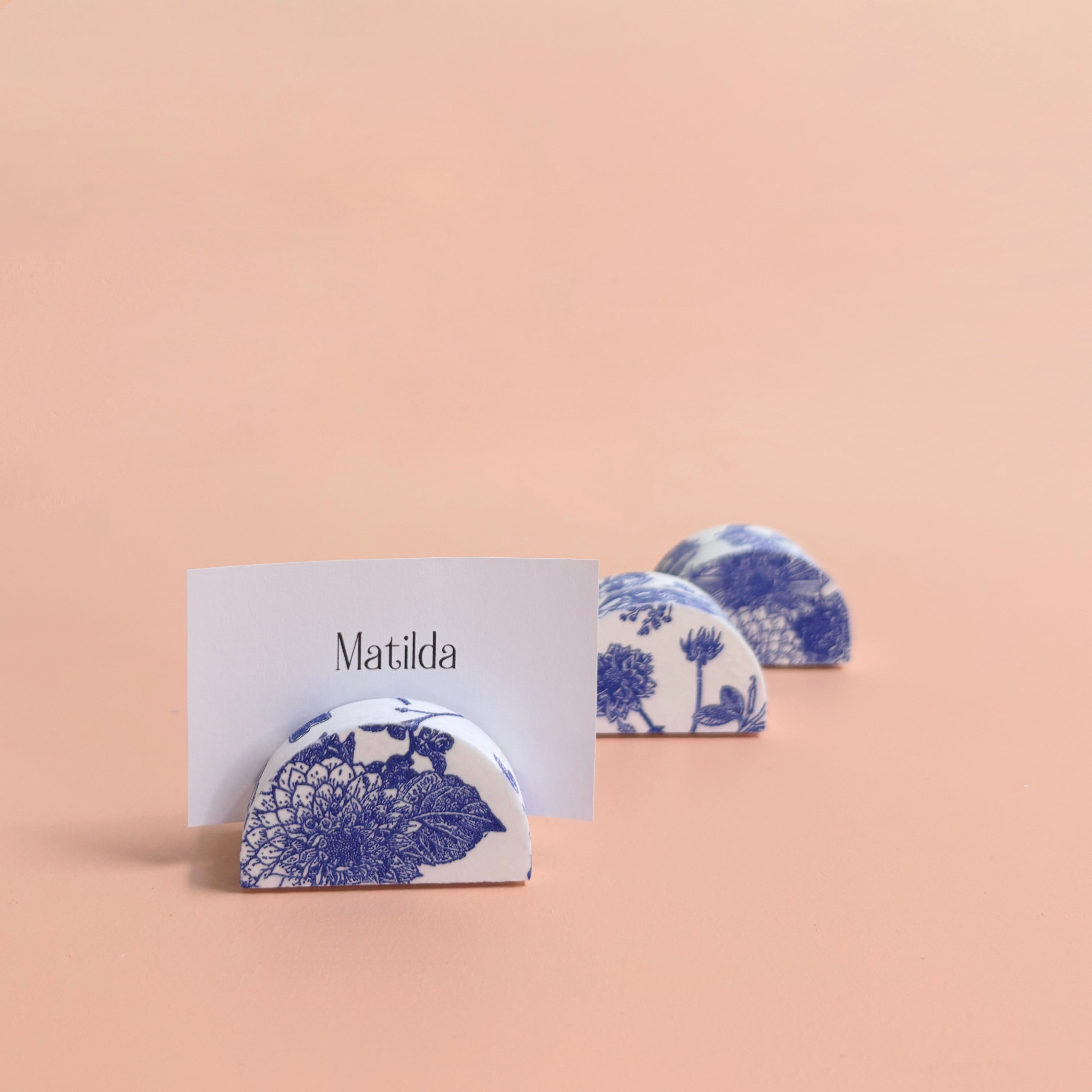 Arch Decoupaged Art Cube Place Card Holder