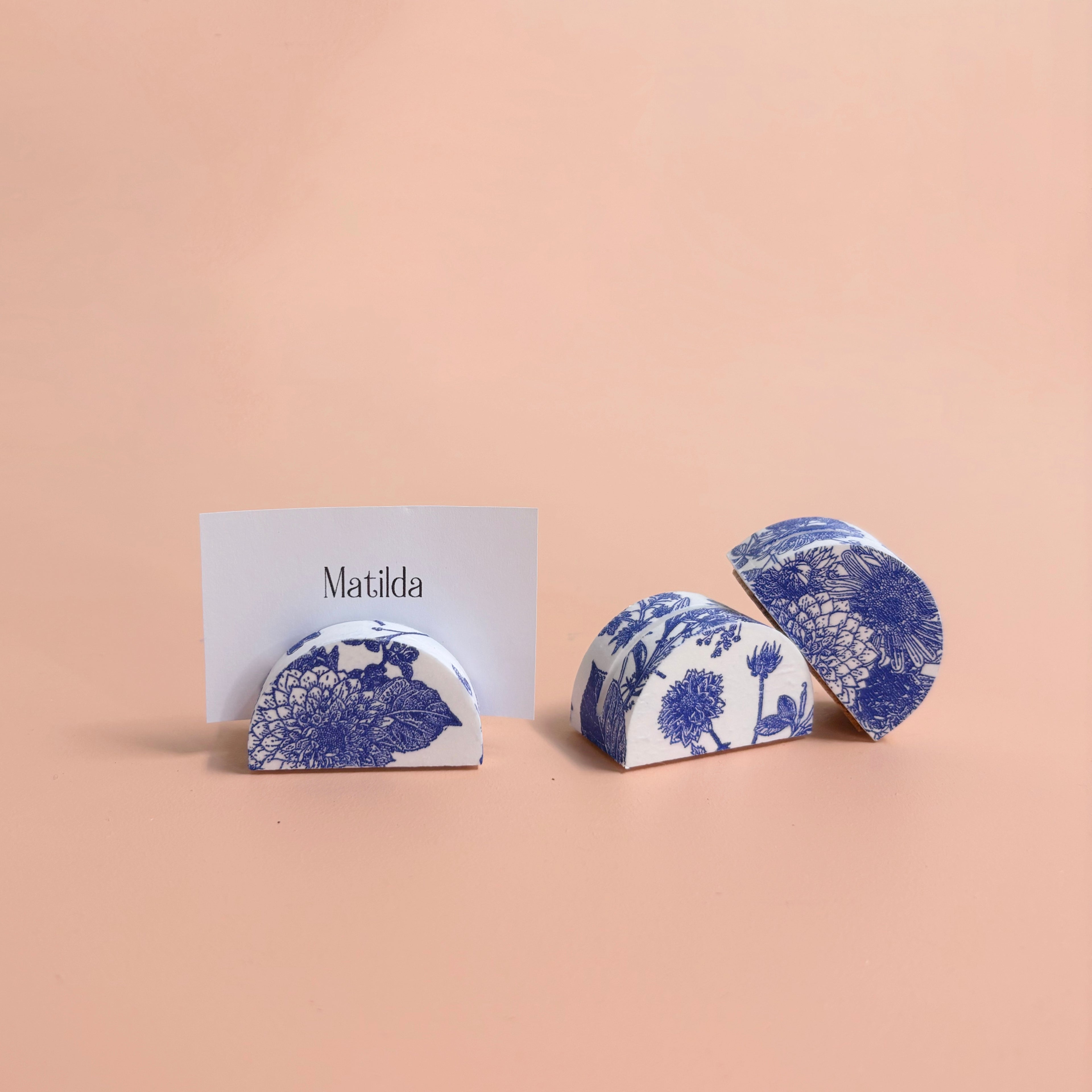 Arch Decoupaged Art Cube Place Card Holder