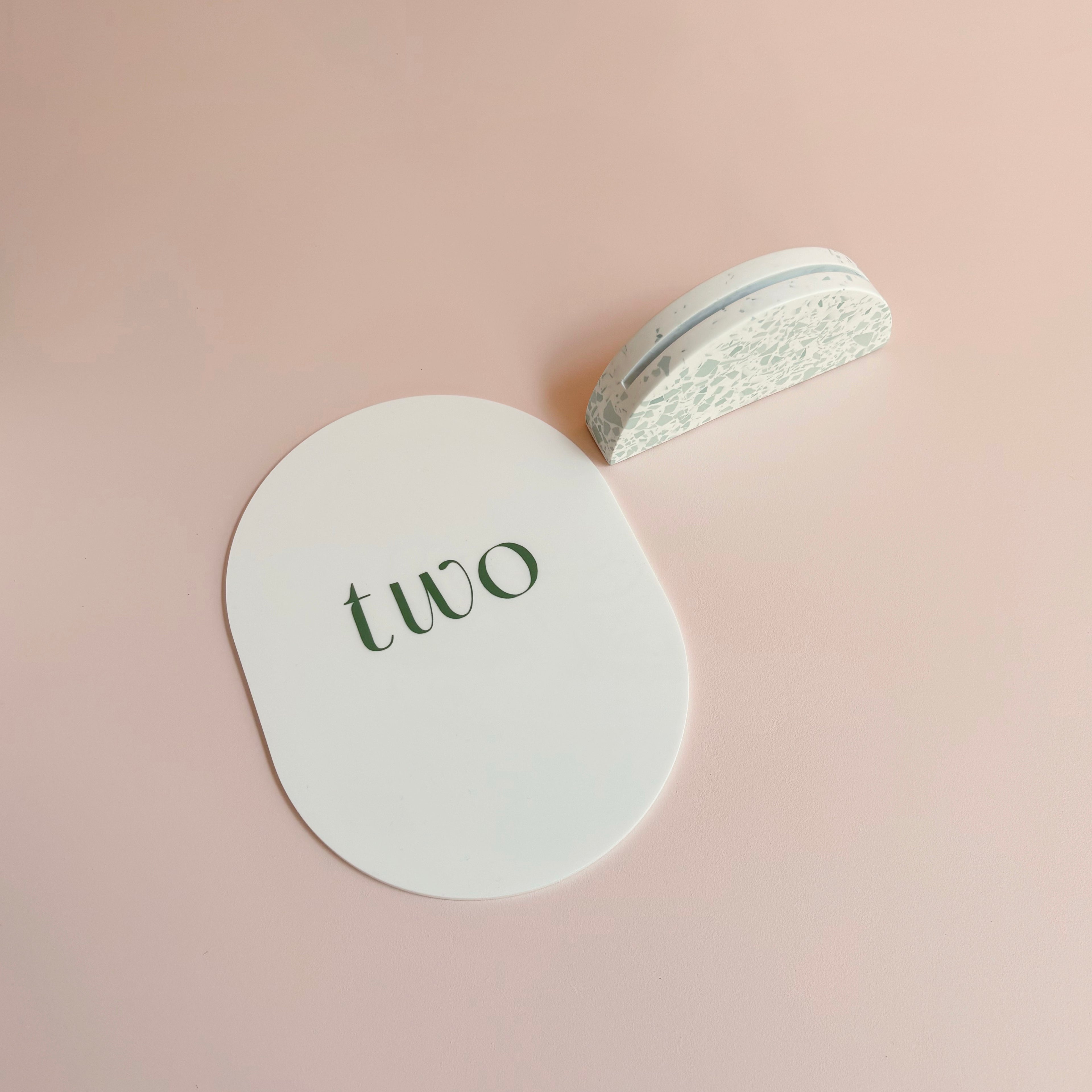 Sage Green Terrazzo Wedding Table Numbers