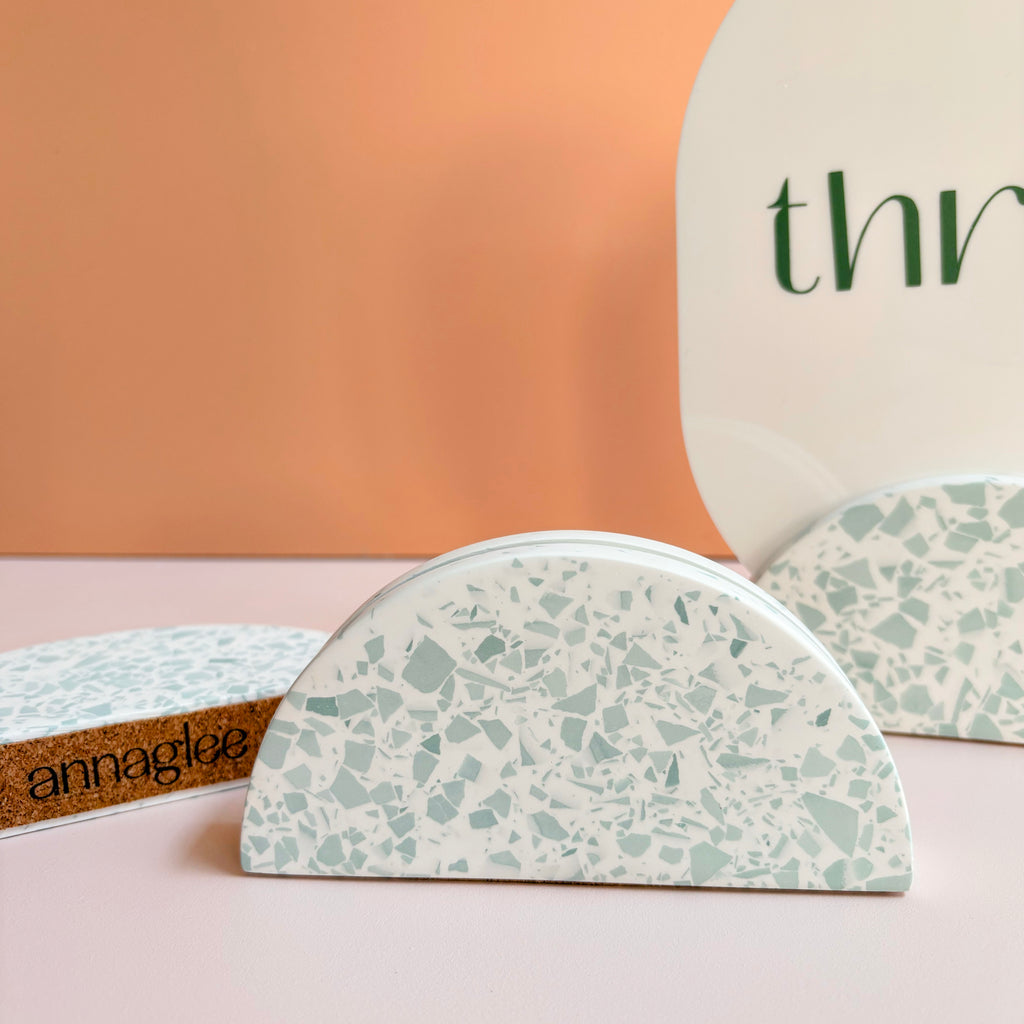 Sage Green Terrazzo Wedding Table Numbers