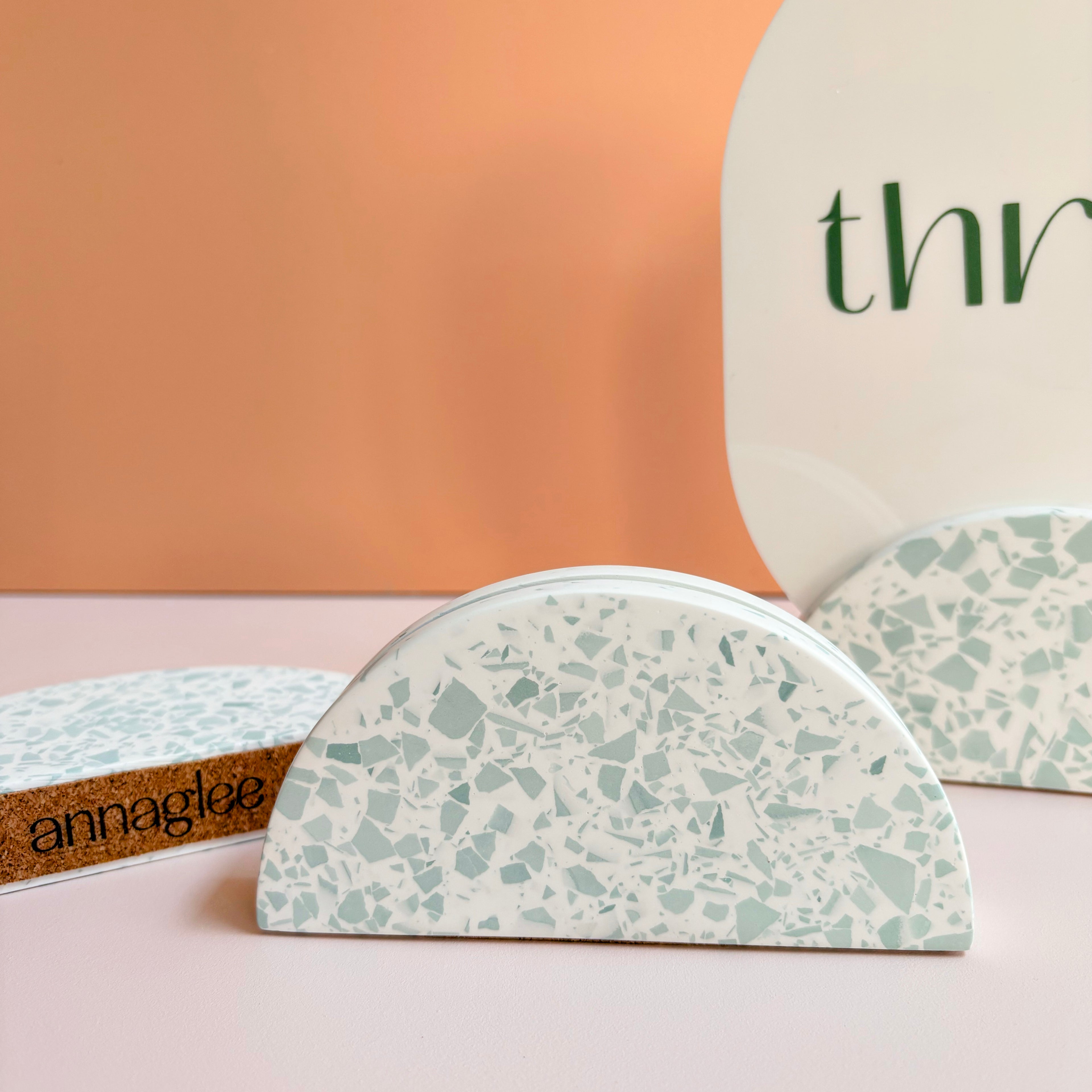 Sage Green Terrazzo Wedding Table Numbers
