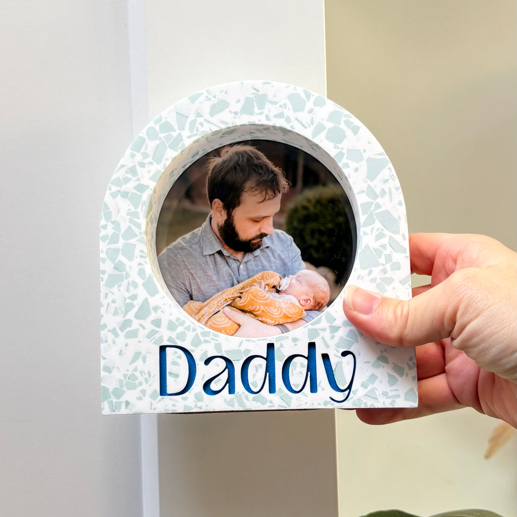 Gift for Him - arch terrazzo photo frame - multiple colour options