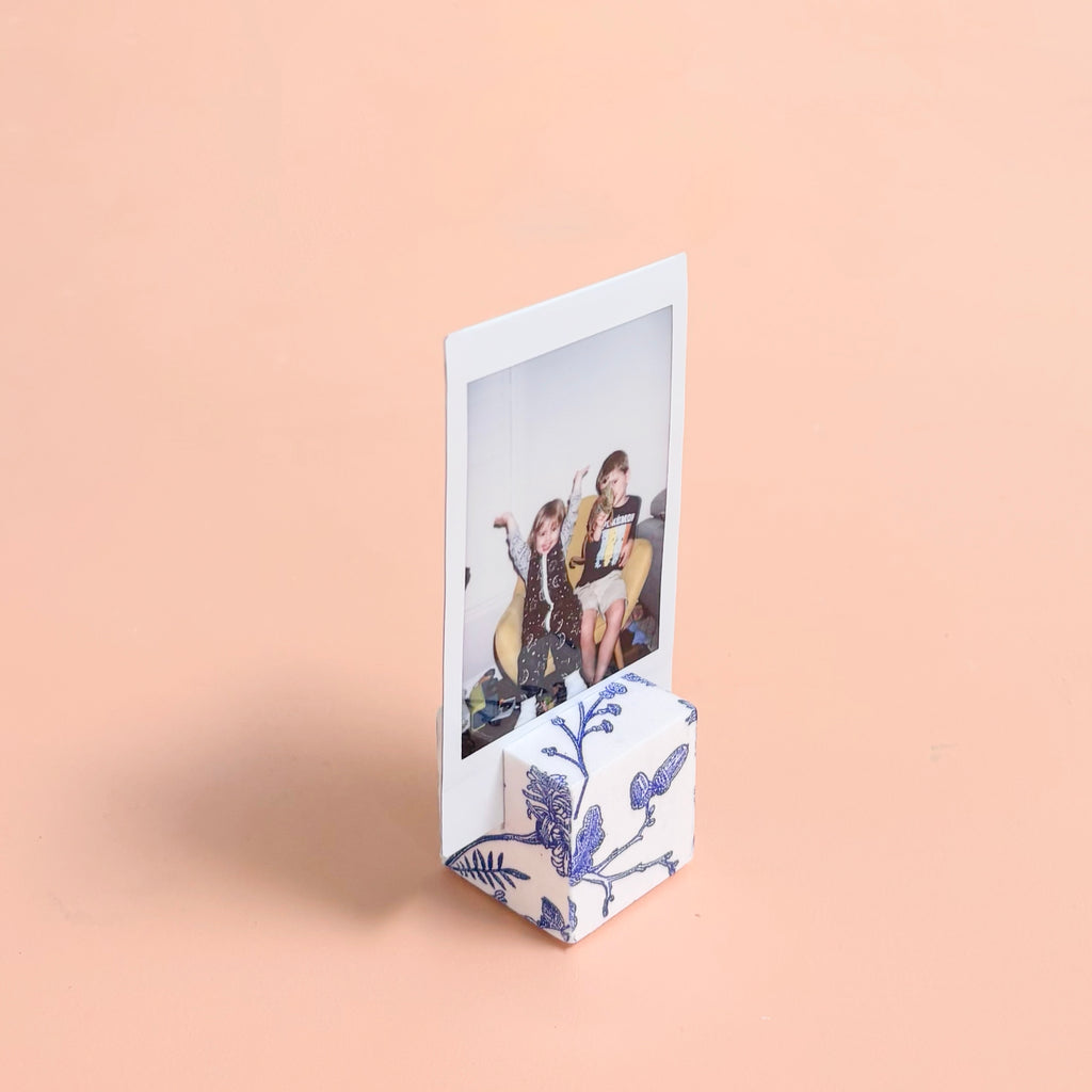 Decoupaged Art Cube Place Card Holder | Handmade Wedding & Event Décor