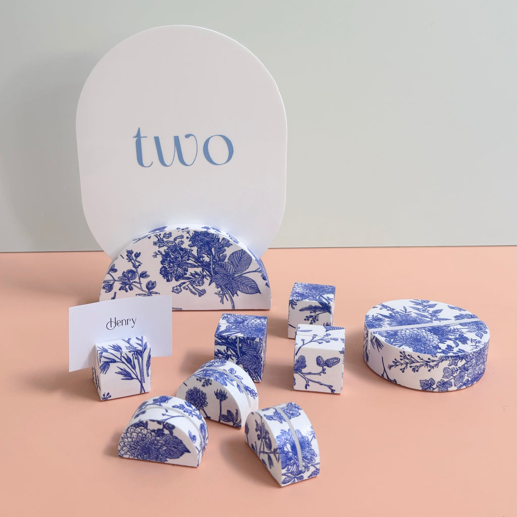 Decoupaged Art Cube Place Card Holder | Handmade Wedding & Event Décor