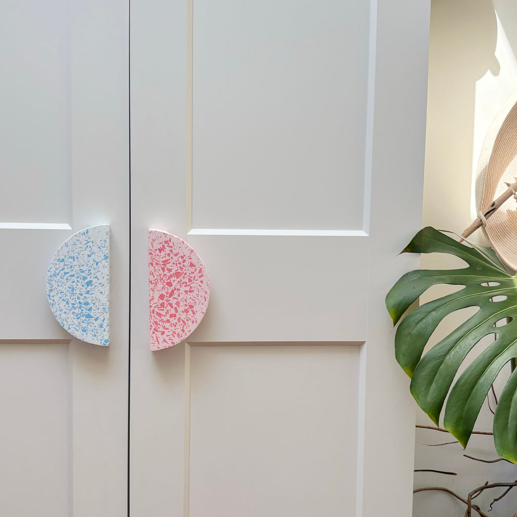 Large Semi-Circle Handle - pick your Terrazzo Resin