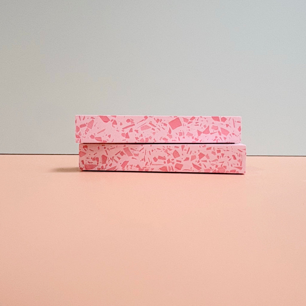 Wedding table numbers, pink terrazzo