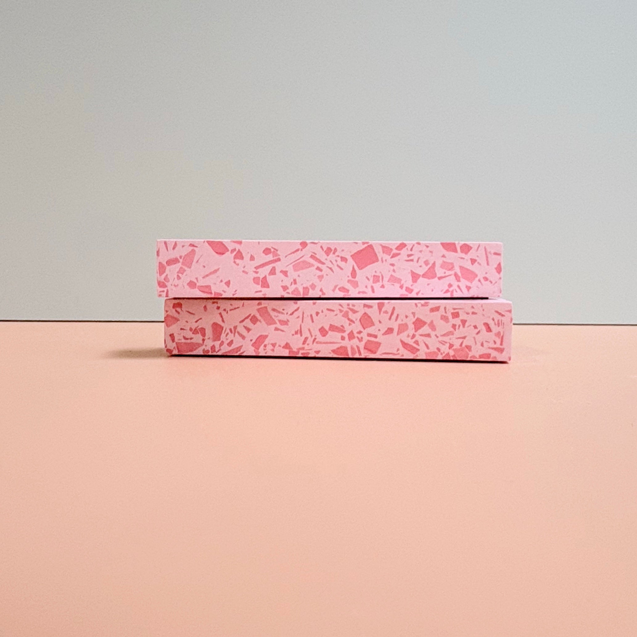 Wedding table numbers, pink terrazzo
