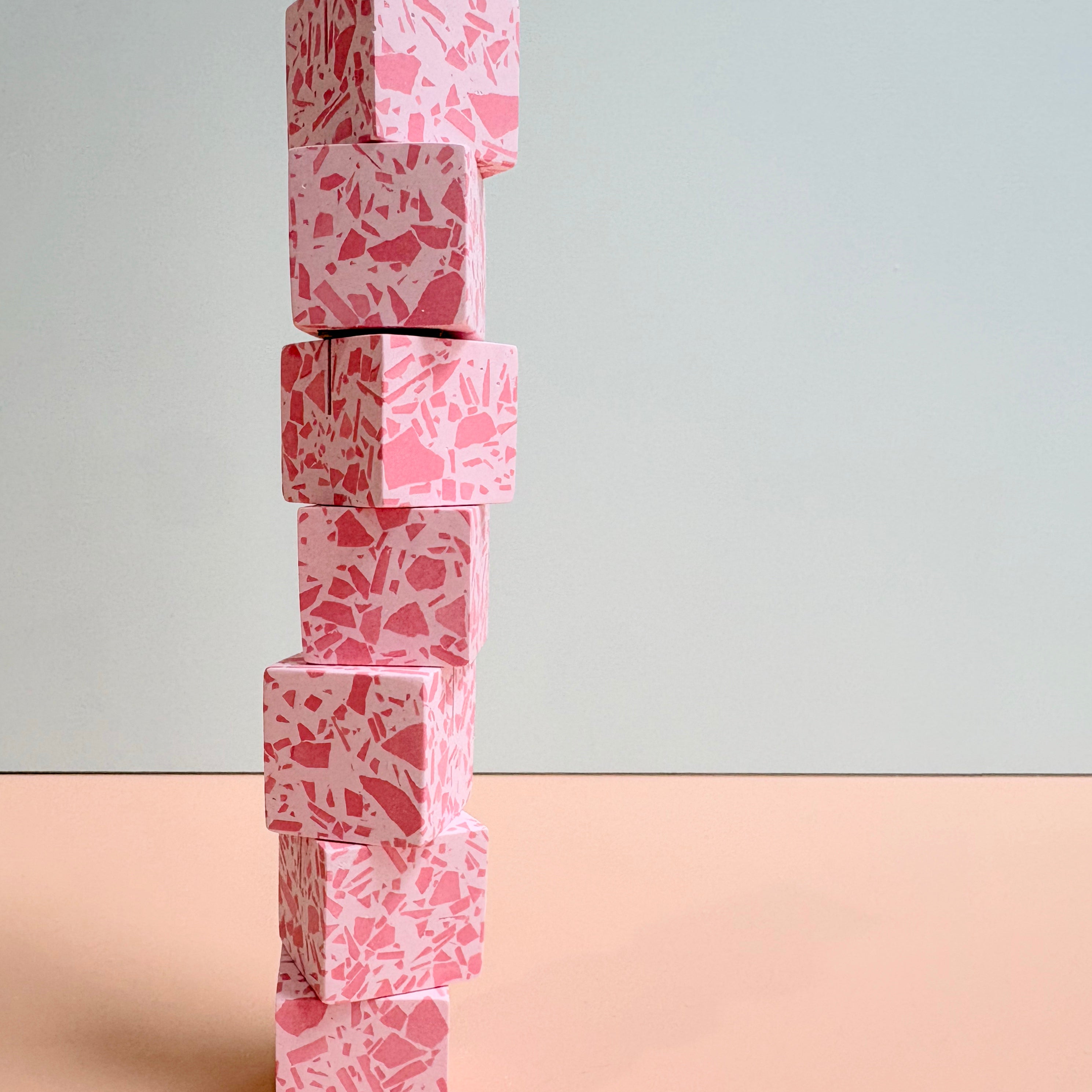 Pink Terrazzo Name Card Holder | Handmade Wedding & Event Decor