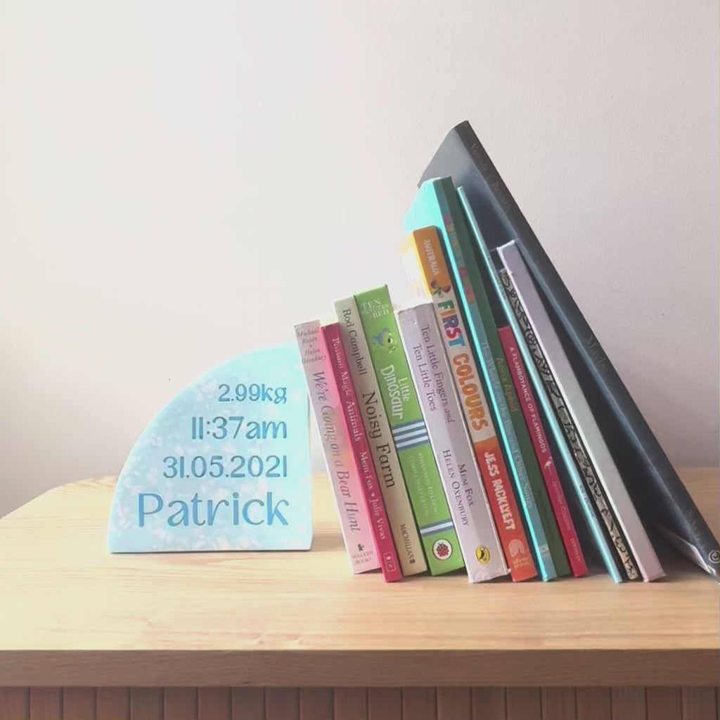 Personalised Birth Details Terrazzo Bookend