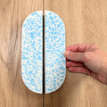 Large Arched Handle in Blue & White Terrazzo Resin