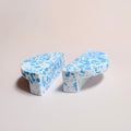 Small Semi-Circle Handle in Blue & White Terrazzo Resin