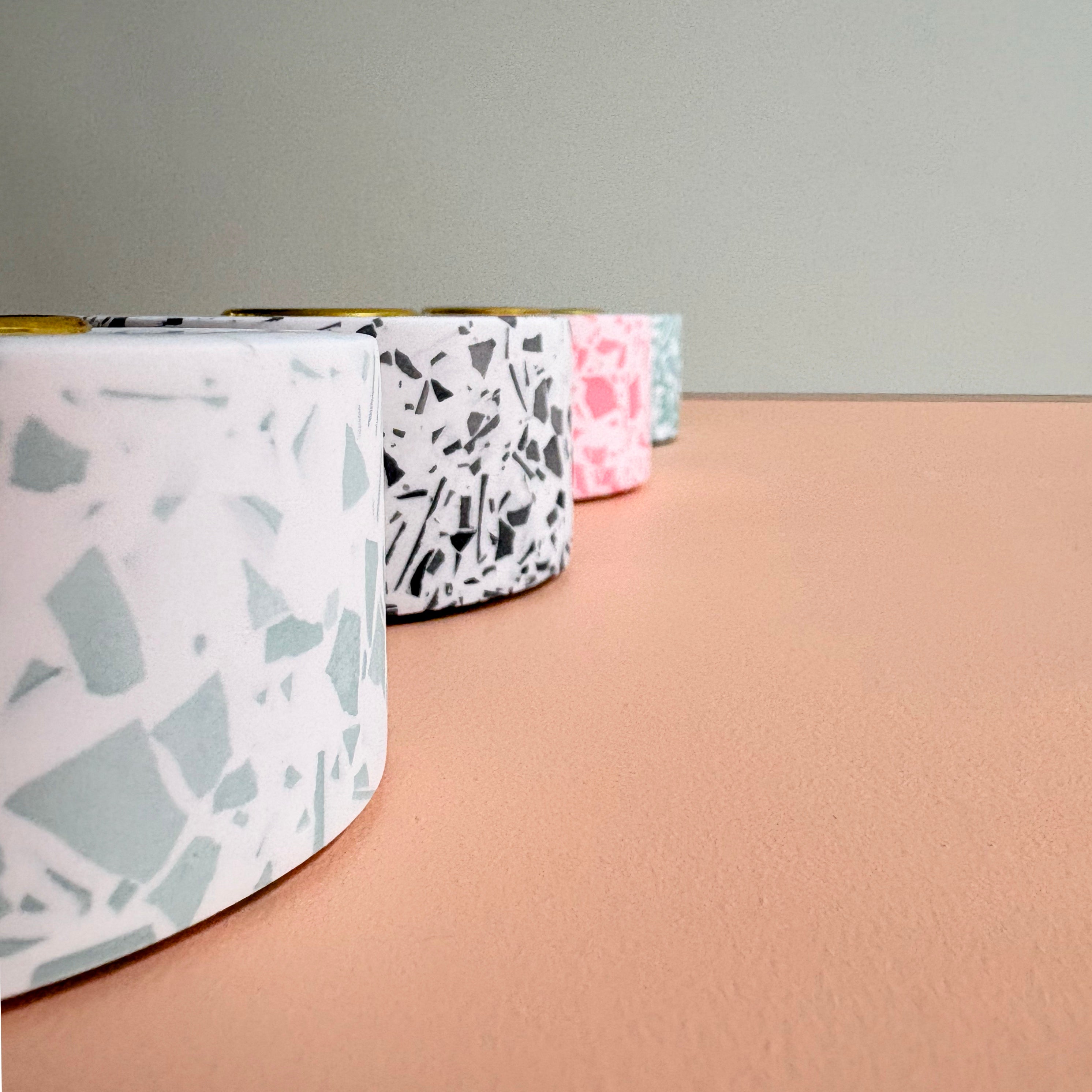 Terrazzo taper candle Holders | Handmade Wedding & Event Decor