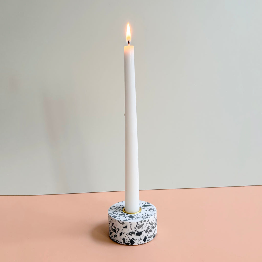 Terrazzo taper candle Holders | Handmade Wedding & Event Decor