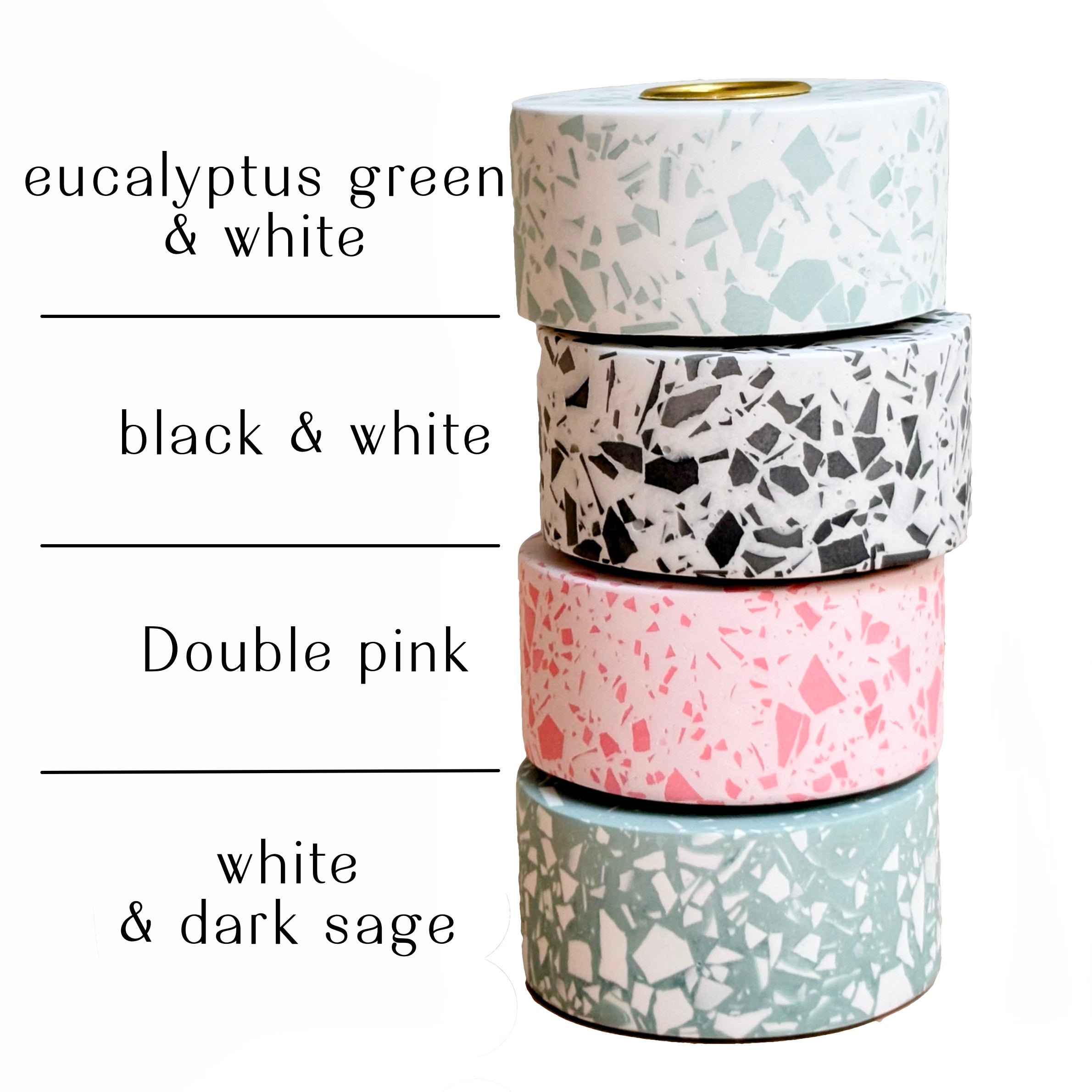 Terrazzo taper candle Holders | Handmade Wedding & Event Decor
