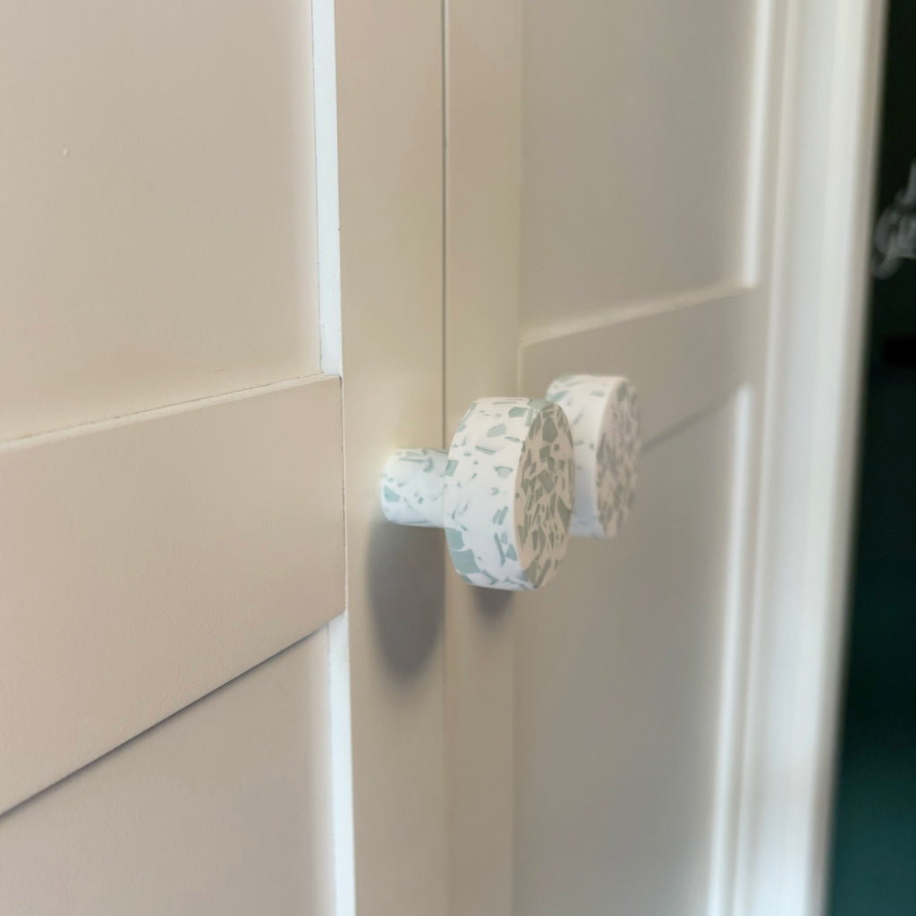 Eucalyptus green terrazzo knobs