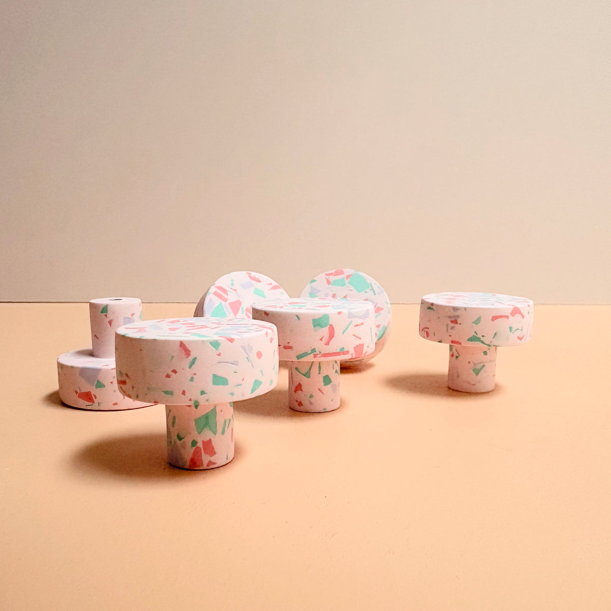 'Confetti' terrazzo knobs