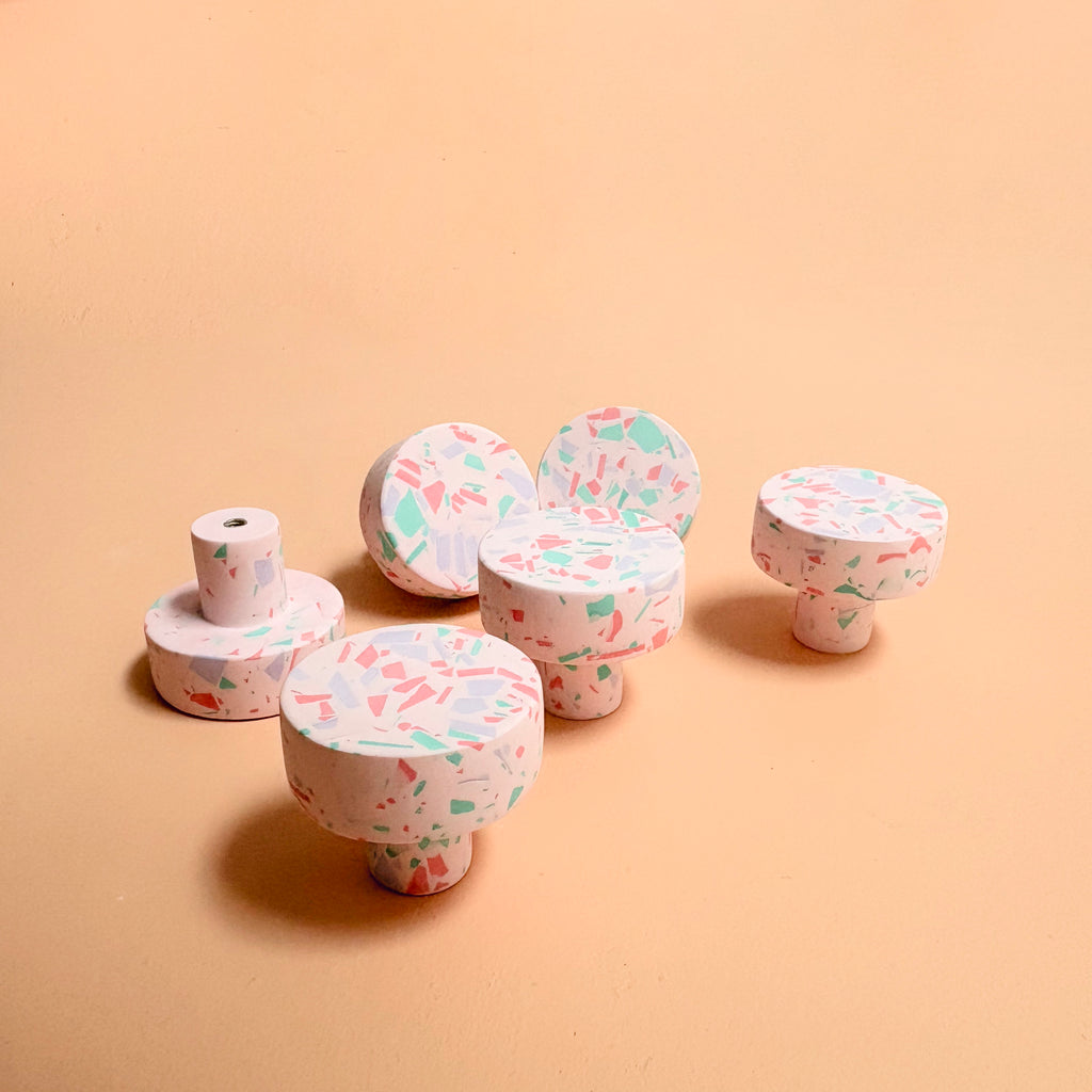 'Confetti' terrazzo knobs