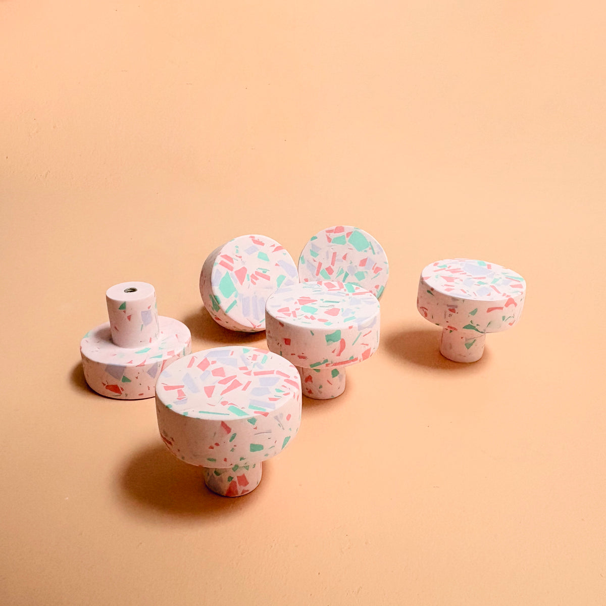 'Confetti' terrazzo knobs