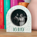 Custom Date Arch Terrazzo Photo Frame – Choose Your Colours