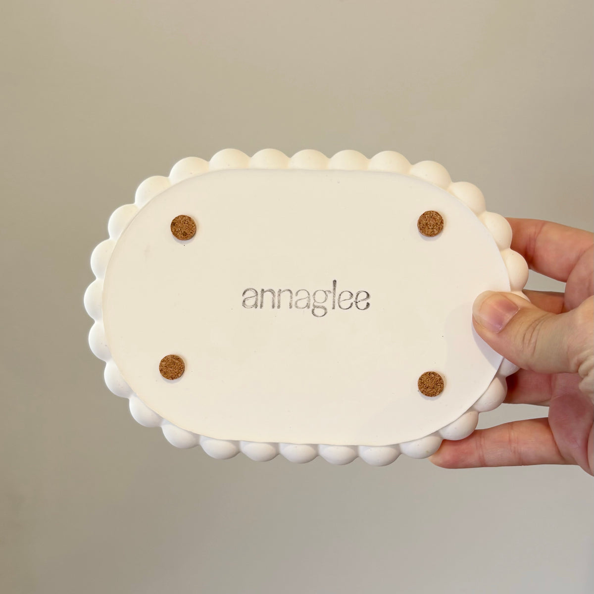 Artisan flower oval bubble dish