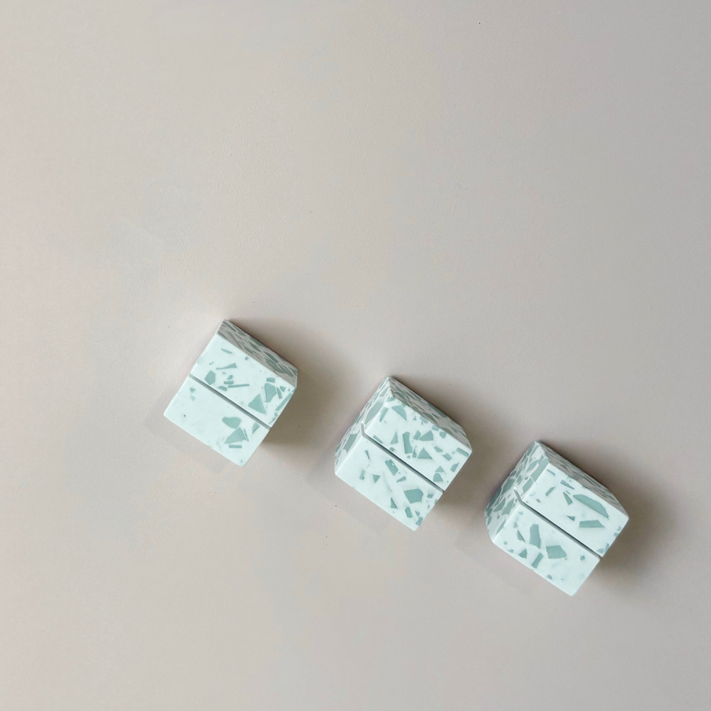 Sage Green Terrazzo Name Card & Photo Holder