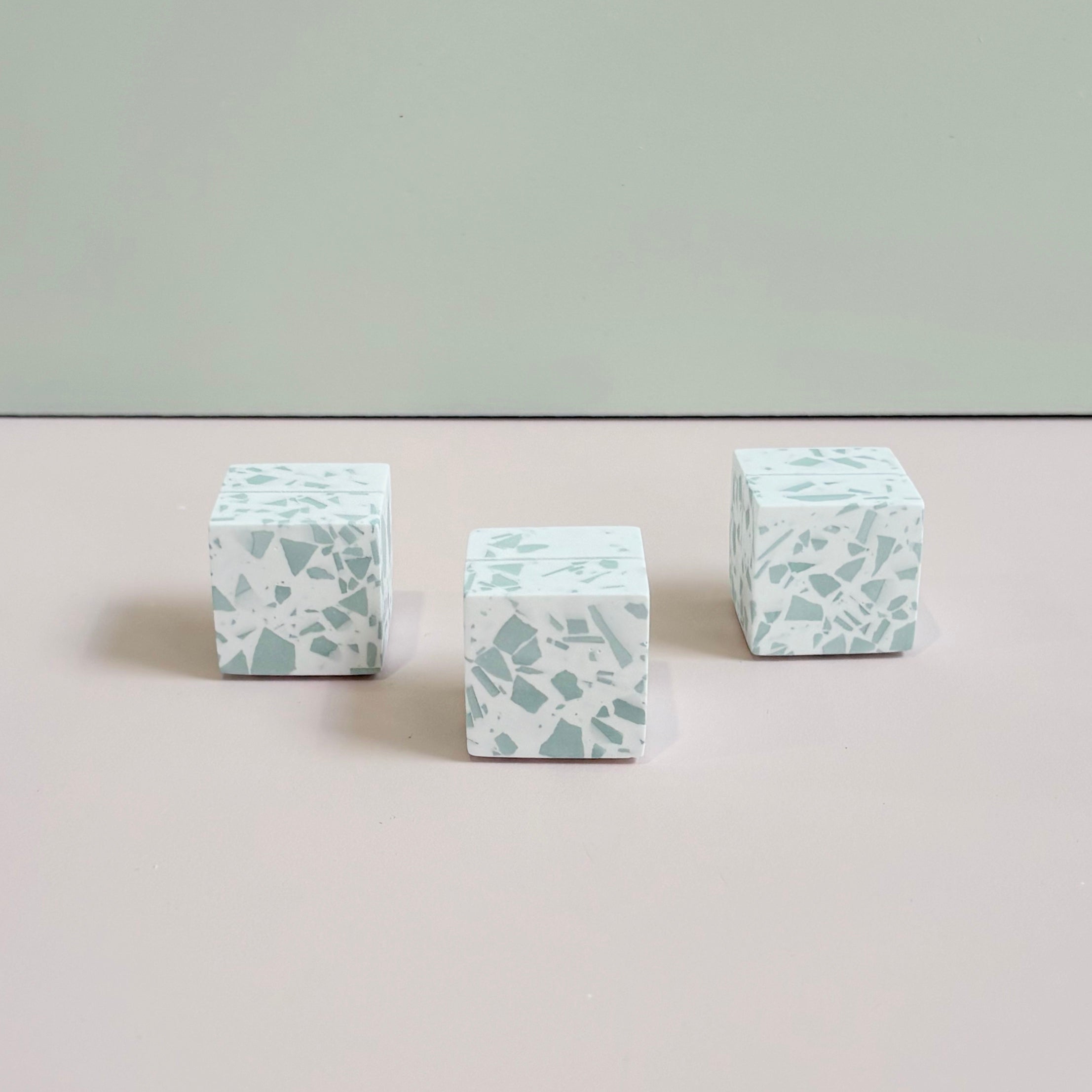 Sage Green Terrazzo Name Card & Photo Holder