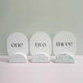 Sage Green Terrazzo Wedding Table Numbers